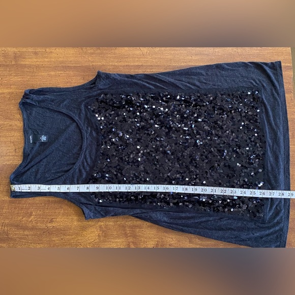 Alfani Size: Medium Charcoal Gray and Black Sequined Tank Top - Picture 6 of 8